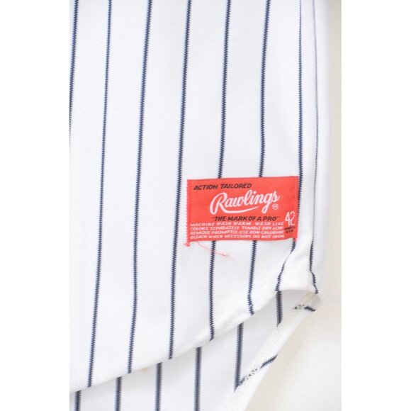 VTG 90s NEW YORK YANKEES Adult 42 Rawlings Authentic MLB Jersey Made USA - Picture 3 of 13